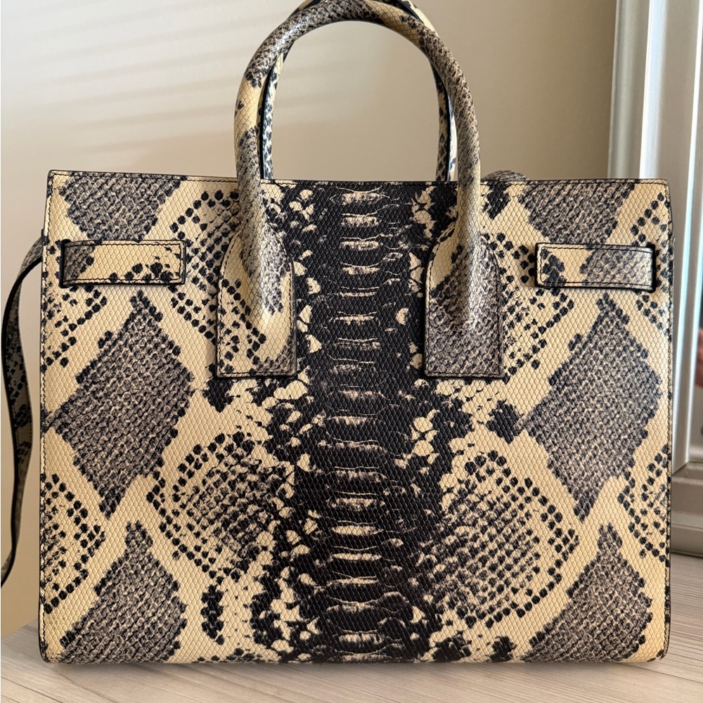 Rare Saint Laurent python embossed sac de jour in… - image 3